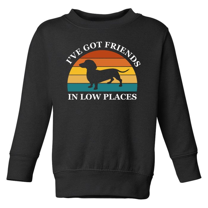 I've Got Friends In Low Places Dachshund Wiener Dog Funny Toddler Sweatshirt