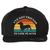 I've Got Friends In Low Places Dachshund Wiener Dog Funny Wool Snapback Cap