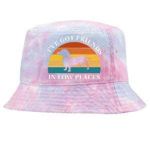 I've Got Friends In Low Places Dachshund Wiener Dog Funny Tie-Dyed Bucket Hat