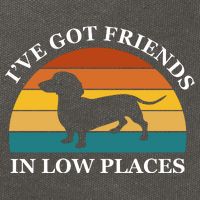 I've Got Friends In Low Places Dachshund Wiener Dog Funny Cotton Canvas Backpack
