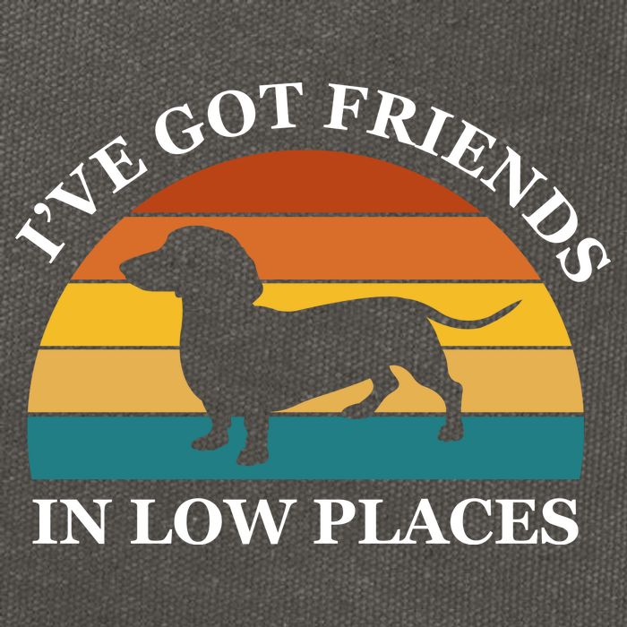 I've Got Friends In Low Places Dachshund Wiener Dog Funny Cotton Canvas Backpack