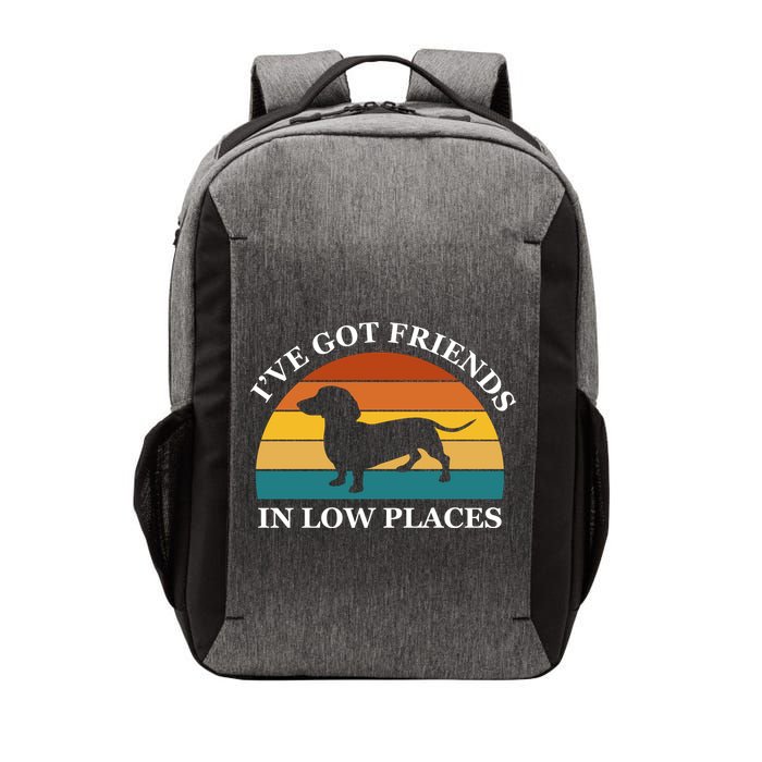 I've Got Friends In Low Places Dachshund Wiener Dog Funny Vector Backpack