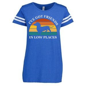 I've Got Friends In Low Places Dachshund Wiener Dog Funny Enza Ladies Jersey Football T-Shirt