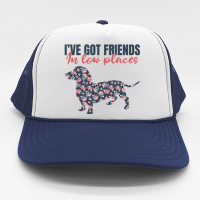 IVe Got Friends In Low Places Dachshund Weiner Doxie Dog Great Gift Trucker Hat