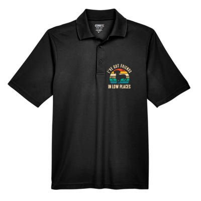 IVe Got Friends In Low Places Funny Dachshund Vintage Gift Men's Origin Performance Piqué Polo