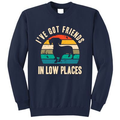 IVe Got Friends In Low Places Funny Dachshund Vintage Gift Tall Sweatshirt