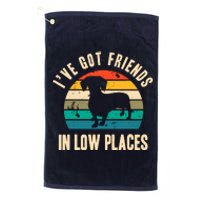 IVe Got Friends In Low Places Funny Dachshund Vintage Gift Platinum Collection Golf Towel