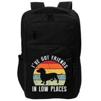 I've Got Friends In Low Places Dachshund Wiener Dog Impact Tech Backpack