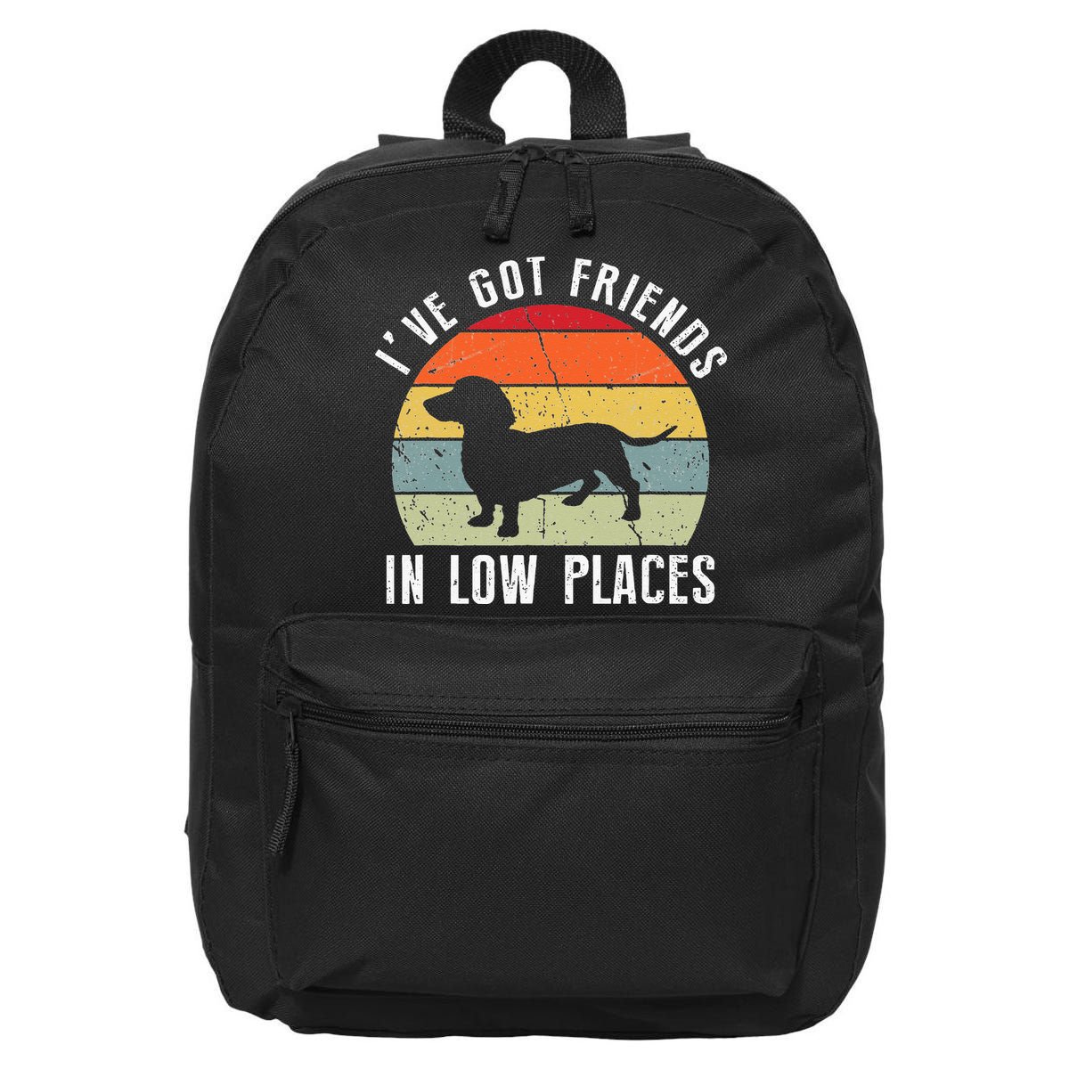 I've Got Friends In Low Places Dachshund Wiener Dog 16 in Basic Backpack