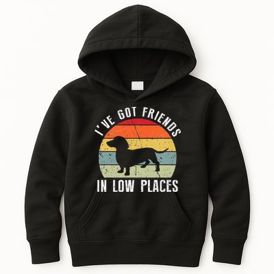 I've Got Friends In Low Places Dachshund Wiener Dog Kids Hoodie