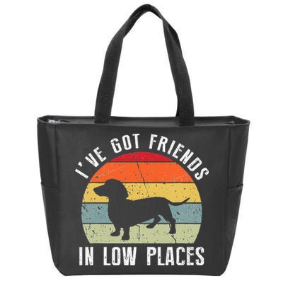 I've Got Friends In Low Places Dachshund Wiener Dog Zip Tote Bag