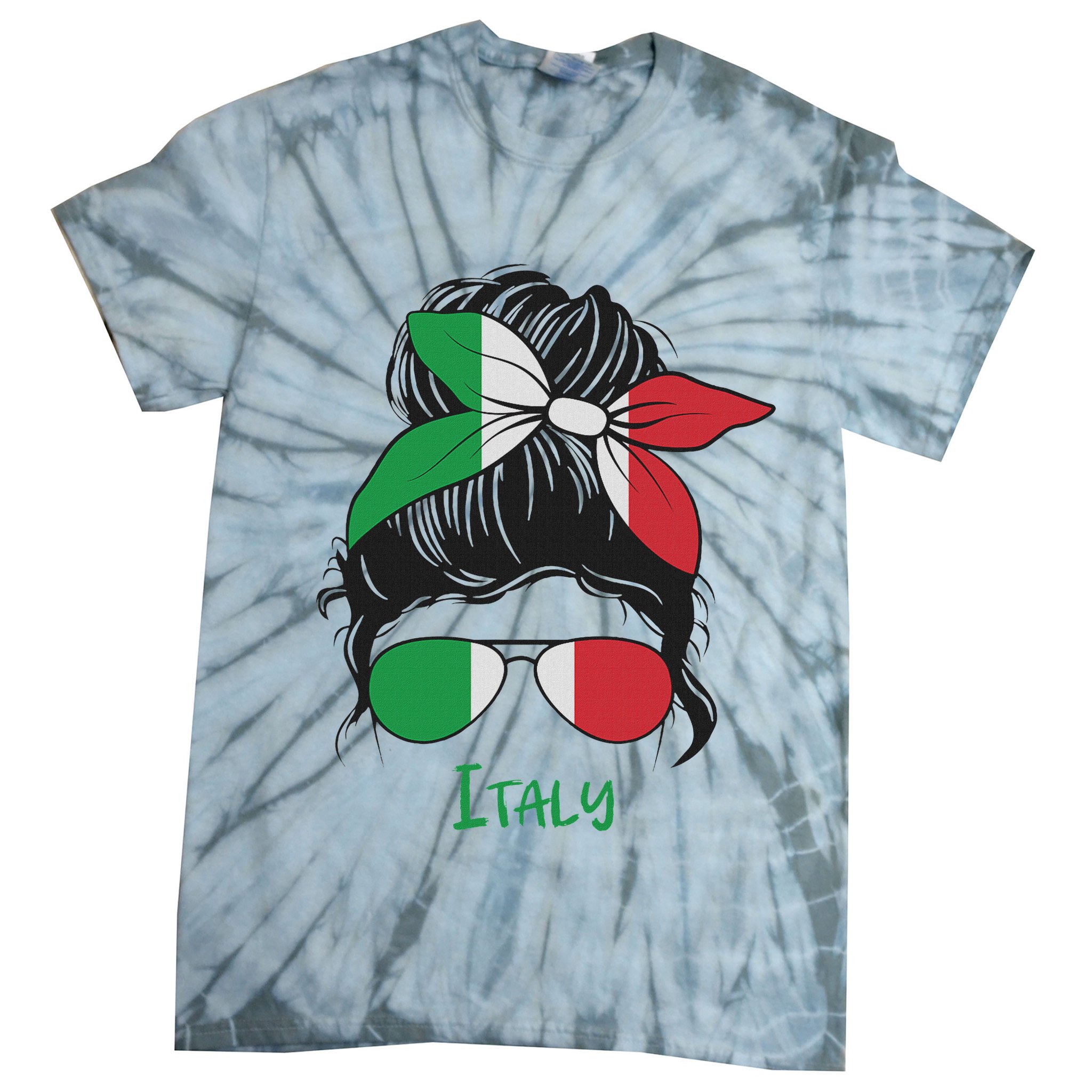 Italian Girl From Italia Flag Italy Women Italy Girl Tie-Dye T-Shirt