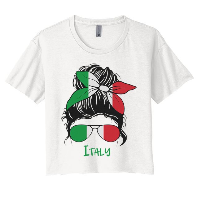Italian Girl From Italia Flag Italy Women Italy Girl Crop Top