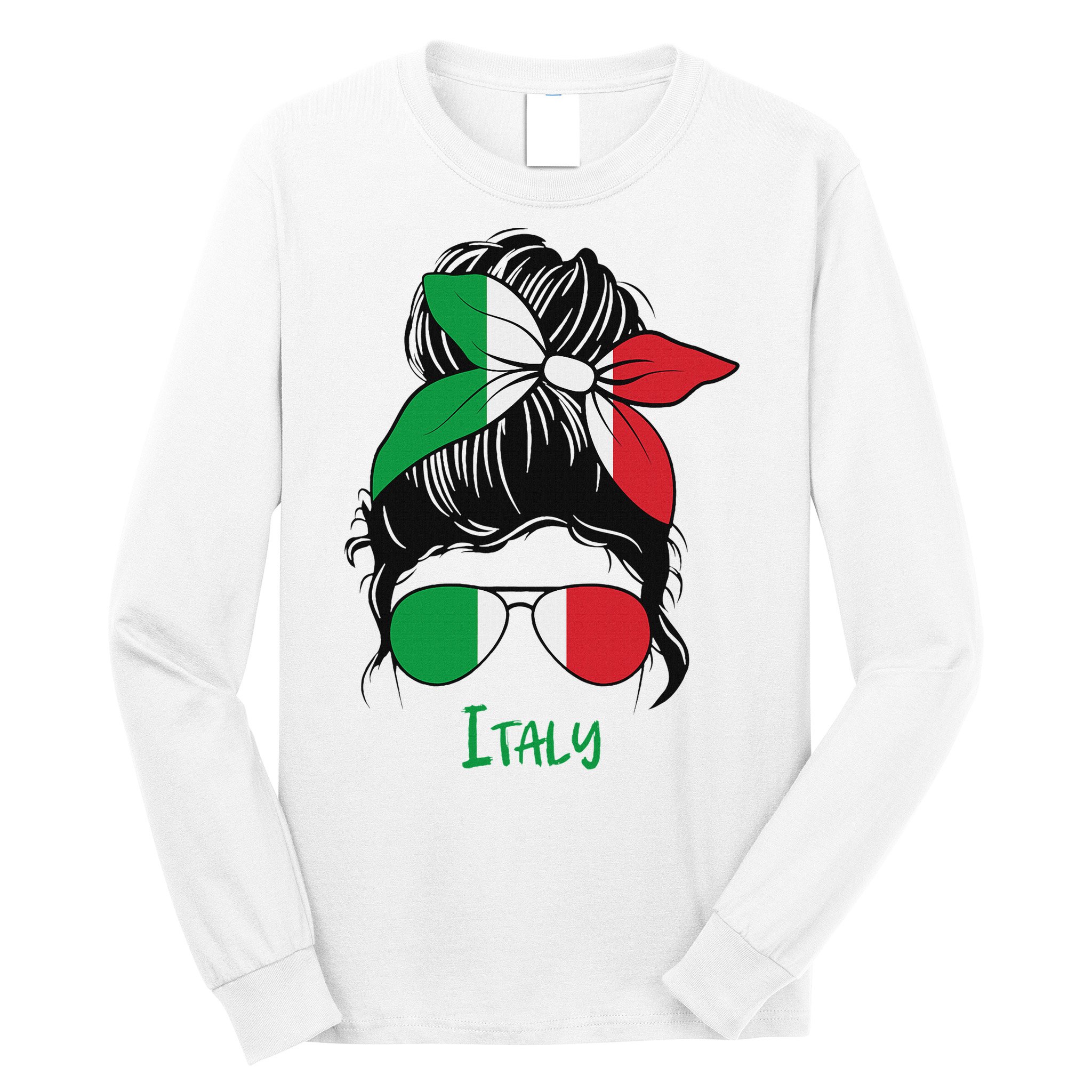 Italian Girl From Italia Flag Italy Women Italy Girl Long Sleeve Shirt