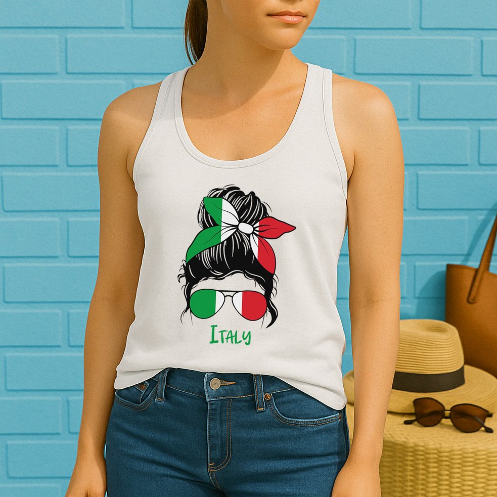 Italian Girl From Italia Flag Italy Women Italy Girl Womens Tank Top