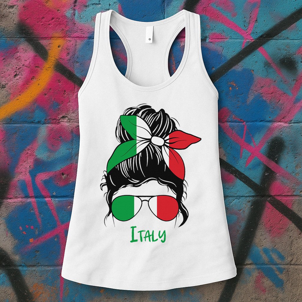 Italian Girl From Italia Flag Italy Women Italy Girl Womens Tank Top