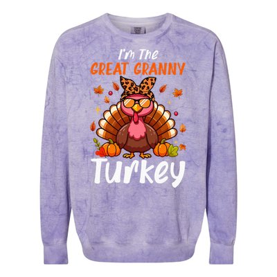 IM Great Granny Turkey Thanksgiving Proud Women Family Colorblast Crewneck Sweatshirt