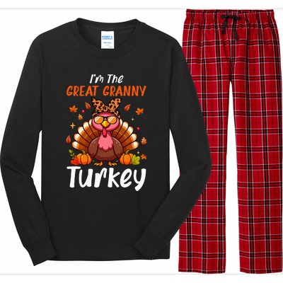 IM Great Granny Turkey Thanksgiving Proud Women Family Long Sleeve Pajama Set