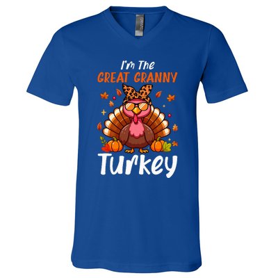 IM Great Granny Turkey Thanksgiving Proud Women Family V-Neck T-Shirt