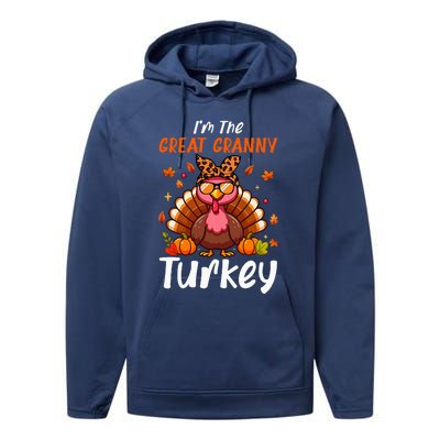 IM Great Granny Turkey Thanksgiving Proud Women Family Performance Fleece Hoodie