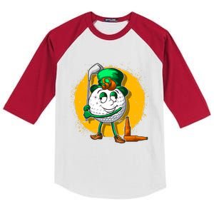 Irish Golf Golfer Beer Ing St Patricks Day Dad Cool Gift Kids Colorblock Raglan Jersey