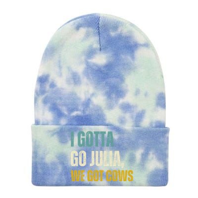 I Gotta Go Julia We Got Cows Tie Dye 12in Knit Beanie