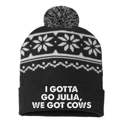 I Gotta Go Julia We Got Cows Apparel USA-Made Snowflake Beanie