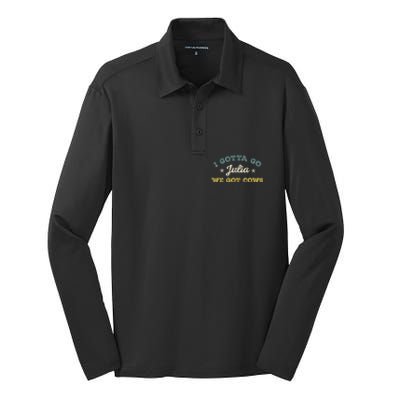 I Gotta Go Julia We Got Cows Vintage Silk Touch Performance Long Sleeve Polo