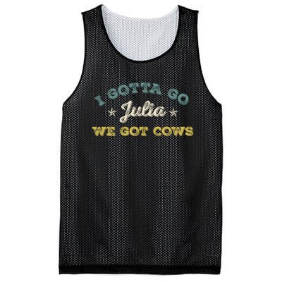 I Gotta Go Julia We Got Cows Vintage Mesh Reversible Basketball Jersey Tank