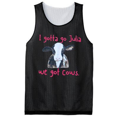 I Gotta Go Julia We Got Cows Funny Farmer Mesh Reversible Basketball Jersey Tank