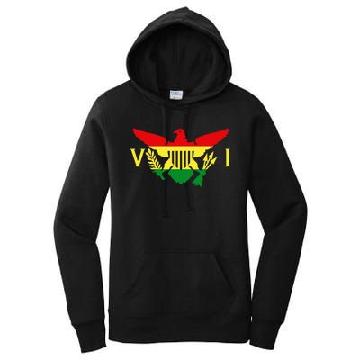 Ites Gold Green Horizontal Rasta Virgin Islands Flag Women's Pullover Hoodie