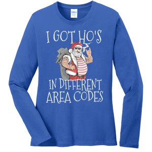 I Got Hos In Different Area Codes Christmas Thug Santa Gift Great Gift Ladies Long Sleeve Shirt