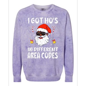 I Got Hos In Different Area Codes Afro American Santa Claus Colorblast Crewneck Sweatshirt