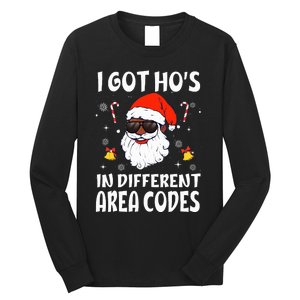 I Got Hos In Different Area Codes Afro American Santa Claus Long Sleeve Shirt