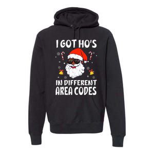 I Got Hos In Different Area Codes Afro American Santa Claus Premium Hoodie