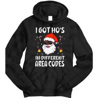 I Got Hos In Different Area Codes Afro American Santa Claus Tie Dye Hoodie