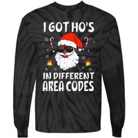 I Got Hos In Different Area Codes Afro American Santa Claus Tie-Dye Long Sleeve Shirt