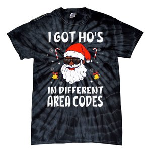 I Got Hos In Different Area Codes Afro American Santa Claus Tie-Dye T-Shirt