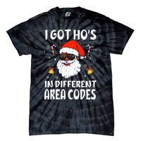 I Got Hos In Different Area Codes Afro American Santa Claus Tie-Dye T-Shirt