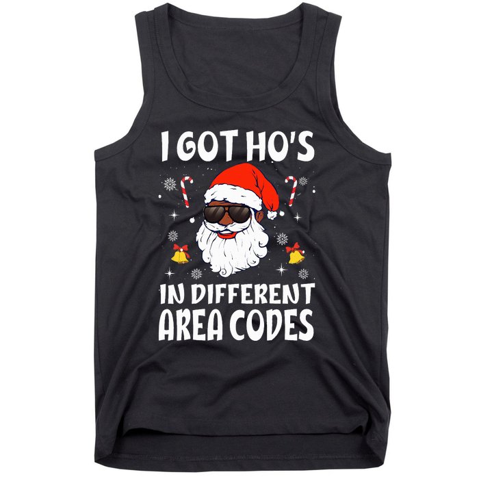 I Got Hos In Different Area Codes Afro American Santa Claus Tank Top