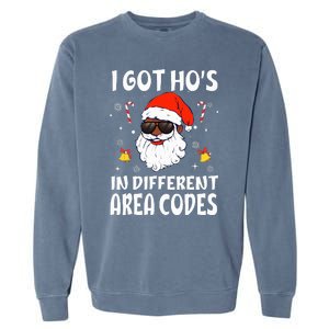 I Got Hos In Different Area Codes Afro American Santa Claus Garment-Dyed Sweatshirt