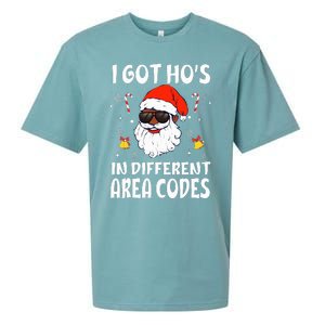 I Got Hos In Different Area Codes Afro American Santa Claus Sueded Cloud Jersey T-Shirt