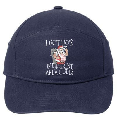 I Got Hos In Different Area Codes Christmas Thug Santa Gift 7-Panel Snapback Hat