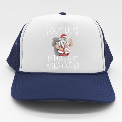 I Got Hos In Different Area Codes Christmas Thug Santa Gift Trucker Hat