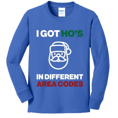I Got Hos In Different Area Codes Funny Christmas Meme Gift Great Gift Kids Long Sleeve Shirt