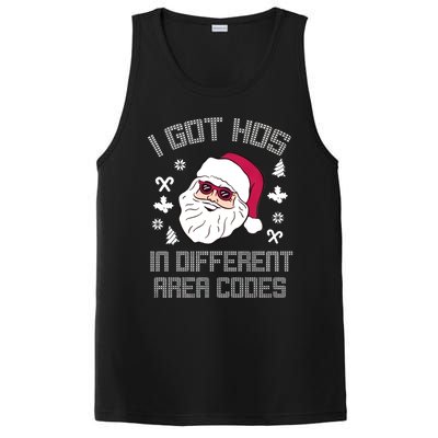 I Got Hos In Different Area Codes Funny Christmas Santa Snow Gift PosiCharge Competitor Tank