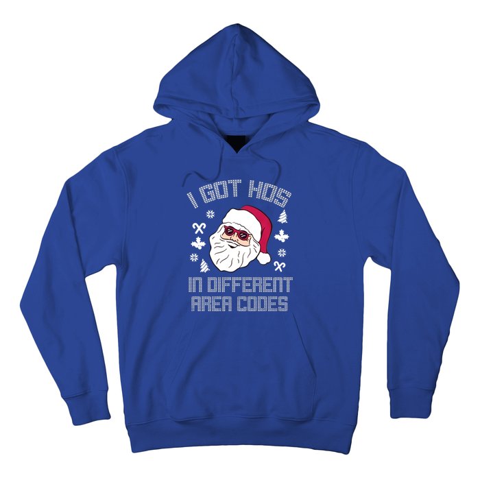 I Got Hos In Different Area Codes Funny Christmas Santa Snow Gift Hoodie