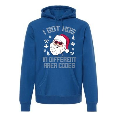 I Got Hos In Different Area Codes Funny Christmas Santa Snow Gift Premium Hoodie