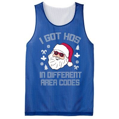 I Got Hos In Different Area Codes Funny Christmas Santa Snow Gift Mesh Reversible Basketball Jersey Tank