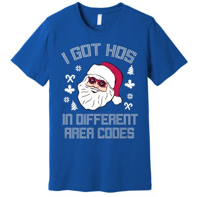 I Got Hos In Different Area Codes Funny Christmas Santa Snow Gift Premium T-Shirt